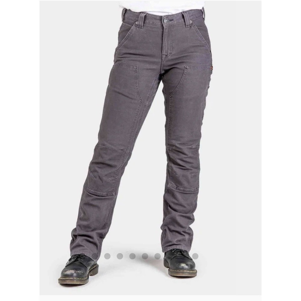 NWT DOVETAIL Workwear Britt Utility Pants Women 10/36  Gray Double Knee Canvas